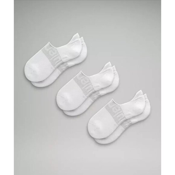 Lululemon Mens No-Show Workout Socks 3-Pack Slip-Resistant Cushioned Fit White - Picture 1 of 1